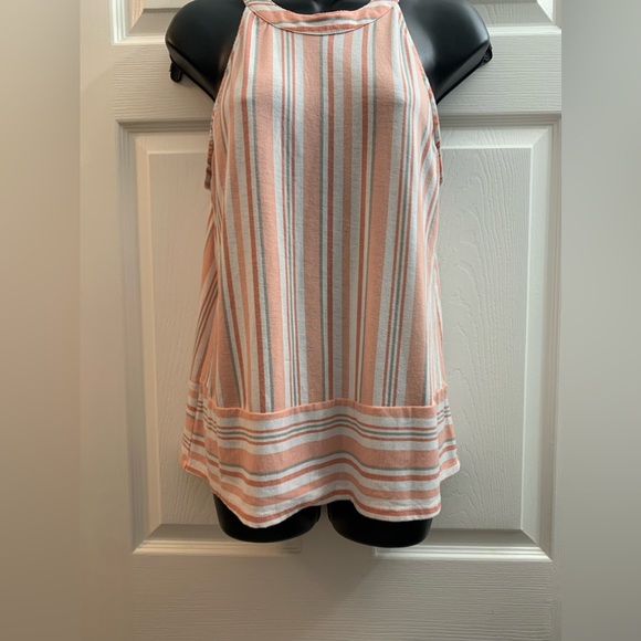 Wallflower striped peach grey and white tank top size large euc - Picture 1 of 3